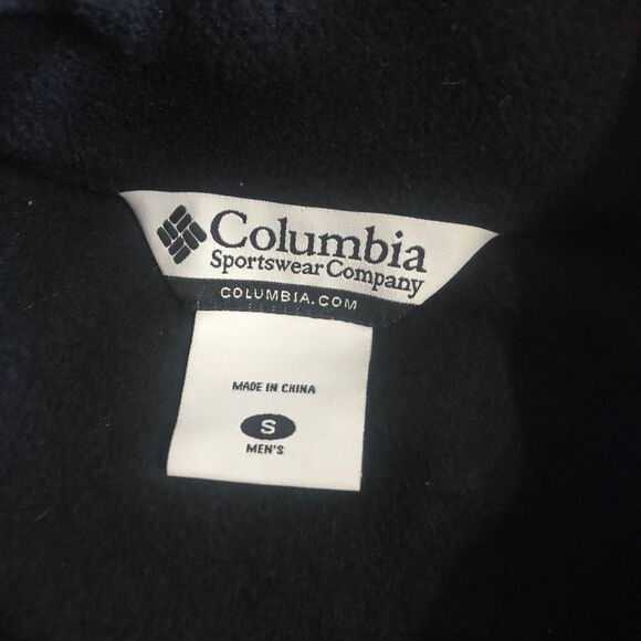 Men's Columbia Fleece Jacket Size Small Black Full Zip Warm Pockets Excellent - Picture 4 of 5